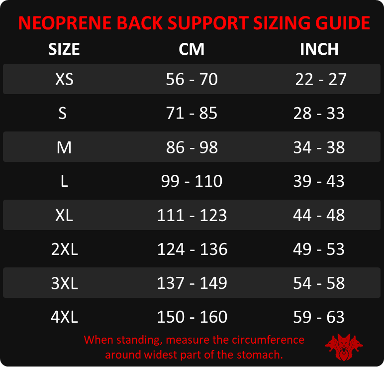7mm Neoprene Back Support Belt